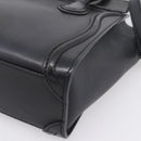 CELINE Luggage Nano Shopper Hand Bag Leather 2way Black Gold Tone Auth 208858-18