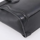 CELINE Luggage Nano Shopper Hand Bag Leather 2way Black Gold Tone Auth 208858-19