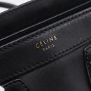 CELINE Luggage Nano Shopper Hand Bag Leather 2way Black Gold Tone Auth 208858-20