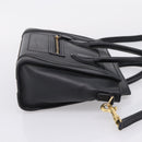 CELINE Luggage Nano Shopper Hand Bag Leather 2way Black Gold Tone Auth 208858-4