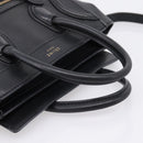 CELINE Luggage Nano Shopper Hand Bag Leather 2way Black Gold Tone Auth 208858-7