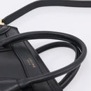 CELINE Luggage Nano Shopper Hand Bag Leather 2way Black Gold Tone Auth 208858-14