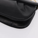 Christian Dior Chain Shoulder Bag Leather Black Gold Tone Auth 208860-12