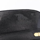 Christian Dior Chain Shoulder Bag Leather Black Gold Tone Auth 208860-17