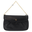 Christian Dior Chain Shoulder Bag Leather Black Gold Tone Auth 208860-2