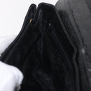 Christian Dior Chain Shoulder Bag Leather Black Gold Tone Auth 208860-23