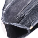 Christian Dior Chain Shoulder Bag Leather Black Gold Tone Auth 208860-25