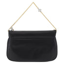 Christian Dior Chain Shoulder Bag Leather Black Gold Tone Auth 208860-3