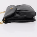 Christian Dior Chain Shoulder Bag Leather Black Gold Tone Auth 208860-4