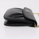 Christian Dior Chain Shoulder Bag Leather Black Gold Tone Auth 208860-5