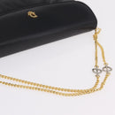 Christian Dior Chain Shoulder Bag Leather Black Gold Tone Auth 208860-7