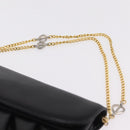 Christian Dior Chain Shoulder Bag Leather Black Gold Tone Auth 208860-8