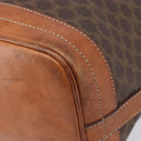 CELINE Macadam Shoulder Bag PVC Brown Gold Tone Auth 208862A-16