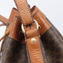 CELINE Macadam Shoulder Bag PVC Brown Gold Tone Auth 208862A-20