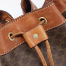 CELINE Macadam Shoulder Bag PVC Brown Gold Tone Auth 208862A-21