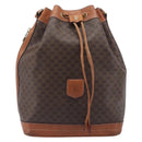 CELINE Macadam Shoulder Bag PVC Brown Gold Tone Auth 208862A-13