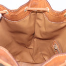 CELINE Macadam Shoulder Bag PVC Brown Gold Tone Auth 208862A-25