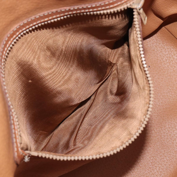 CELINE Macadam Shoulder Bag PVC Brown Gold Tone Auth 208862A