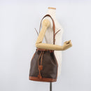 CELINE Macadam Shoulder Bag PVC Brown Gold Tone Auth 208862A-28