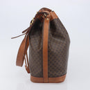 CELINE Macadam Shoulder Bag PVC Brown Gold Tone Auth 208862A-3