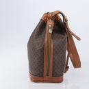 CELINE Macadam Shoulder Bag PVC Brown Gold Tone Auth 208862A-4