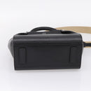 MCM Hand Bag Leather 2way Black Silver Auth 208864-11