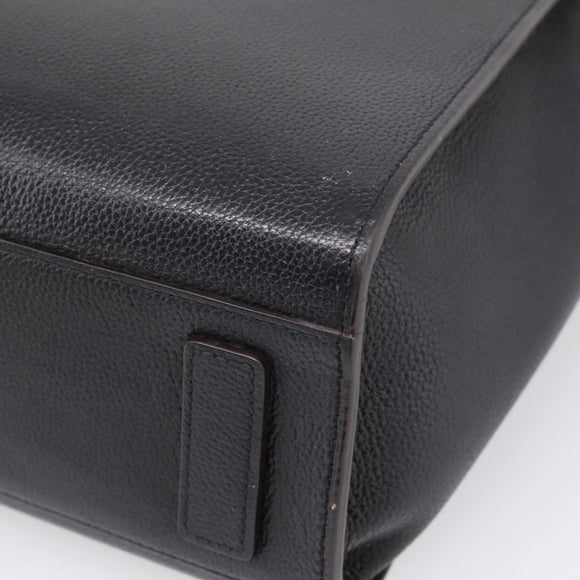 MCM Hand Bag Leather 2way Black Silver Auth 208864