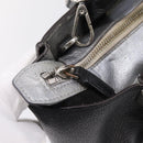 MCM Hand Bag Leather 2way Black Silver Auth 208864-16