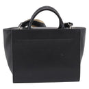 MCM Hand Bag Leather 2way Black Silver Auth 208864-3