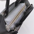 MCM Hand Bag Leather 2way Black Silver Auth 208864-6