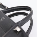 MCM Hand Bag Leather 2way Black Silver Auth 208864-8