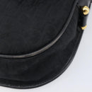 Christian Dior Trotter Canvas Shoulder Bag Black Gold Tone Auth 208865-11