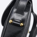 Christian Dior Trotter Canvas Shoulder Bag Black Gold Tone Auth 208865-15