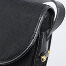 Christian Dior Trotter Canvas Shoulder Bag Black Gold Tone Auth 208865-16