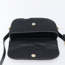 Christian Dior Trotter Canvas Shoulder Bag Black Gold Tone Auth 208865-19