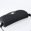 Christian Dior Trotter Canvas Shoulder Bag Black Gold Tone Auth 208865-6