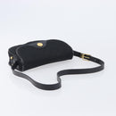 Christian Dior Trotter Canvas Shoulder Bag Black Gold Tone Auth 208865-7