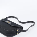 Christian Dior Trotter Canvas Shoulder Bag Black Gold Tone Auth 208865-8