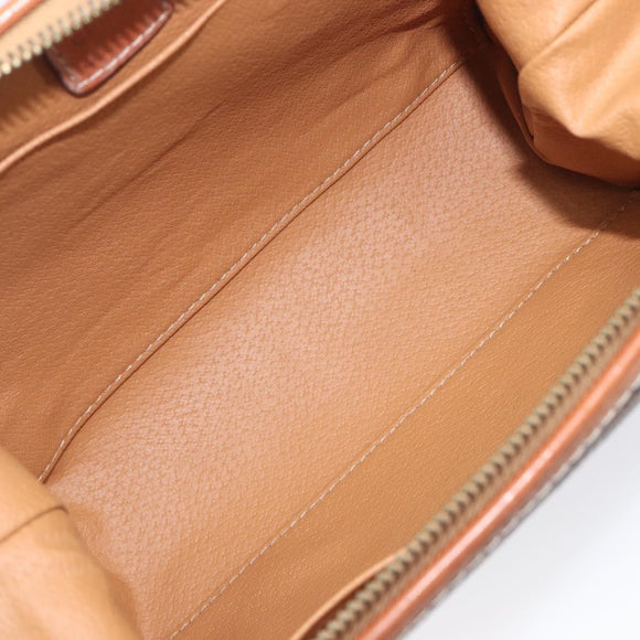 CELINE Macadam Pouch PVC Brown Gold Tone Auth 208866A