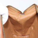 CELINE Macadam Pouch PVC Brown Gold Tone Auth 208866A-18