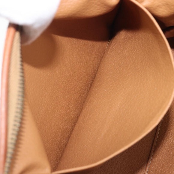 CELINE Macadam Pouch PVC Brown Gold Tone Auth 208866A