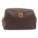 CELINE Macadam Pouch PVC Brown Gold Tone Auth 208866A-2