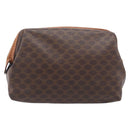 CELINE Macadam Pouch PVC Brown Gold Tone Auth 208866A-3
