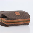 CELINE Macadam Pouch PVC Brown Gold Tone Auth 208866A-6