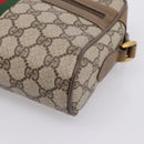 GUCCI GG Supreme Web Sherry Line Shoulder Bag PVC Beige 111 02 004 Auth 208869-10