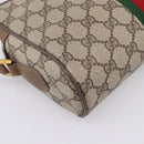 GUCCI GG Supreme Web Sherry Line Shoulder Bag PVC Beige 111 02 004 Auth 208869-13