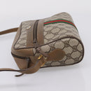 GUCCI GG Supreme Web Sherry Line Shoulder Bag PVC Beige 111 02 004 Auth 208869-4