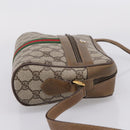 GUCCI GG Supreme Web Sherry Line Shoulder Bag PVC Beige 111 02 004 Auth 208869-5