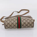 GUCCI GG Supreme Web Sherry Line Shoulder Bag PVC Beige 111 02 004 Auth 208869-9