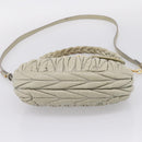 Miu Miu Matelasse Hand Bag Leather 2way Beige Gold Tone Auth 208870A-13
